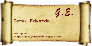 Gerey Edvarda névjegykártya